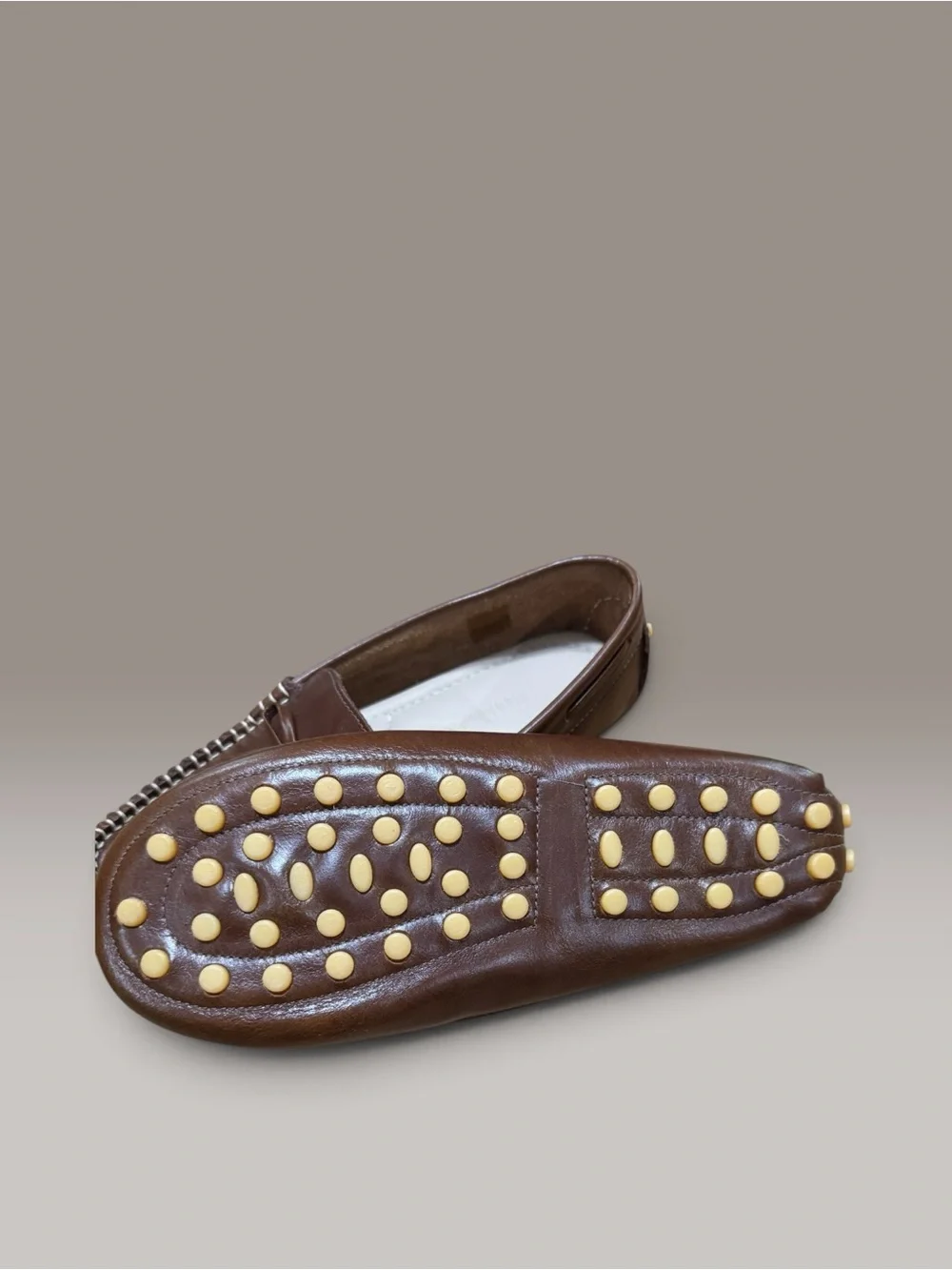 Elephantito Brown Leather Driving Moccasin Loafers Kids Size 3